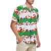 imageMens Hawaiian Shirt Floral Print Aloha Shirt Comfortable Novelty Button Down Shirts Casual Short Sleeve Beachwear for Men4 Christmas Stripe