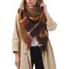 imageSweet Gifts for Women  Scarves for Women Gifts Plaid Blanket Scarf Trendy Tartan Scarves Oversized Wrap Shawl GiftBrown Yellow