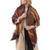imageSweet Gifts for Women  Scarves for Women Gifts Plaid Blanket Scarf Trendy Tartan Scarves Oversized Wrap Shawl GiftBrown Yellow