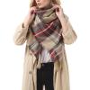 imageSweet Gifts for Women  Scarves for Women Gifts Plaid Blanket Scarf Trendy Tartan Scarves Oversized Wrap Shawl GiftColorful Red