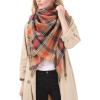 imageSweet Gifts for Women  Scarves for Women Gifts Plaid Blanket Scarf Trendy Tartan Scarves Oversized Wrap Shawl GiftOrange