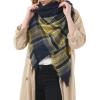 imageSweet Gifts for Women  Scarves for Women Gifts Plaid Blanket Scarf Trendy Tartan Scarves Oversized Wrap Shawl GiftYellow Navy
