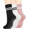 3 Pairs-black White Pink