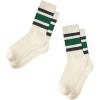 imageAmerican Trends Womens Striped Socks Retro Crew Socks Women Slouchy Athletic Calf Tube Socks2packblack Green Stripe