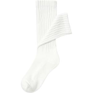 imageAmerican Trends Crew Socks for Women Casual Scrunch Retro Crew Socks Solid Color Stacked Tube SocksWhite