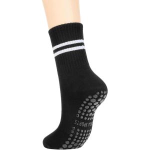imageAmerican Trends Pilates Socks with Grips for Women Yoga Socks Barre Socks Non Slip Socks1 Pairblack