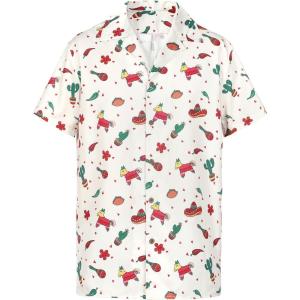 imageHawaiian Shirt for Men Button Down Short Sleeve Casual Beach Shirt Summer Wear Stylish Tropical Print Shirts3 Cinco De Mayo