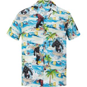 imageMens Hawaiian Shirt Floral Print Aloha Shirt Comfortable Novelty Button Down Shirts Casual Short Sleeve Beachwear for Men1 Gorilla