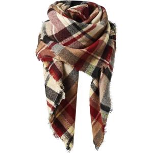 imageSweet Gifts for Women  Scarves for Women Gifts Plaid Blanket Scarf Trendy Tartan Scarves Oversized Wrap Shawl GiftA Pink Scarf