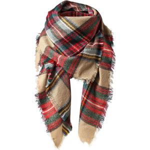 imageSweet Gifts for Women  Scarves for Women Gifts Plaid Blanket Scarf Trendy Tartan Scarves Oversized Wrap Shawl GiftColorful Red