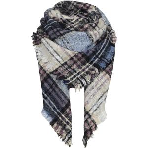 imageSweet Gifts for Women  Scarves for Women Gifts Plaid Blanket Scarf Trendy Tartan Scarves Oversized Wrap Shawl GiftLight Blue