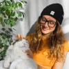 imageAmerican Trends Beanie for Men Women Winter Beanie Hat Cute Smiley Face Beanie Knit Hat Warm Soft Slouchy Beanie SmileyWorldA Black