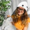 imageAmerican Trends Beanie for Men Women Winter Beanie Hat Cute Smiley Face Beanie Knit Hat Warm Soft Slouchy Beanie SmileyWorldA White