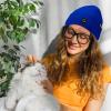imageAmerican Trends Beanie for Men Women Winter Beanie Hat Cute Smiley Face Beanie Knit Hat Warm Soft Slouchy Beanie SmileyWorldBlue