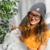 imageAmerican Trends Beanie for Men Women Winter Beanie Hat Cute Smiley Face Beanie Knit Hat Warm Soft Slouchy Beanie SmileyWorldGrey