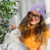 imageAmerican Trends Beanie for Men Women Winter Beanie Hat Cute Smiley Face Beanie Knit Hat Warm Soft Slouchy Beanie SmileyWorldLightpurple