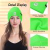 imageAmerican Trends Beanie for Men Women Winter Beanie Hat Cute Smiley Face Beanie Knit Hat Warm Soft Slouchy Beanie SmileyWorldNeongreen