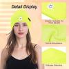imageAmerican Trends Beanie for Men Women Winter Beanie Hat Cute Smiley Face Beanie Knit Hat Warm Soft Slouchy Beanie SmileyWorldNeonyellow