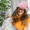 imageAmerican Trends Beanie for Men Women Winter Beanie Hat Cute Smiley Face Beanie Knit Hat Warm Soft Slouchy Beanie SmileyWorldPink