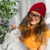 imageAmerican Trends Beanie for Men Women Winter Beanie Hat Cute Smiley Face Beanie Knit Hat Warm Soft Slouchy Beanie SmileyWorldRed