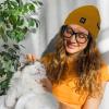 imageAmerican Trends Beanie for Men Women Winter Beanie Hat Cute Smiley Face Beanie Knit Hat Warm Soft Slouchy Beanie SmileyWorldTigeryellow
