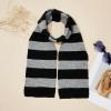 imageAmerican Trends Mens Winter Scarf Knit Striped Scarf for Fall and Winter Long Soft Knit Fashion Classic Neck ScarvesBlack  Grey