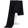 imageAmerican Trends Mens Winter Wool Scarf Plaid Tassel Scarf for Fall and Winter Long Soft Knit Fashion Classic Neck ScarvesBlack Gray Stripe