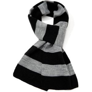 imageAmerican Trends Mens Winter Scarf Knit Striped Scarf for Fall and Winter Long Soft Knit Fashion Classic Neck ScarvesBlack  Grey
