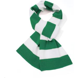 imageAmerican Trends Mens Winter Scarf Knit Striped Scarf for Fall and Winter Long Soft Knit Fashion Classic Neck ScarvesGreen  White