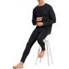 imageAmerican Trends Mens Thermal Underwear Ultra Soft Long Johns with Fleece Lined Base LayerBlack