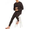 imageAmerican Trends Mens Thermal Underwear Ultra Soft Long Johns with Fleece Lined Base LayerCoffee