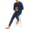 imageAmerican Trends Mens Thermal Underwear Ultra Soft Long Johns with Fleece Lined Base LayerNavy