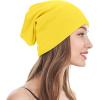 imageUnisex Slouchy Beanie Cotton Lightweight Beanie Hat Skull Cap Night Sleep Hat HipHop HatA Yellow