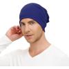 imageUnisex Slouchy Beanie Cotton Lightweight Beanie Hat Skull Cap Night Sleep Hat HipHop HatBlue