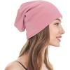 imageUnisex Slouchy Beanie Cotton Lightweight Beanie Hat Skull Cap Night Sleep Hat HipHop HatPale Pink