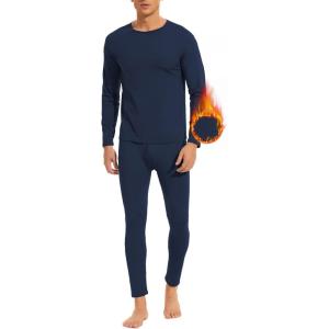 imageAmerican Trends Mens Thermal Underwear Ultra Soft Long Johns with Fleece Lined Base LayerNavy