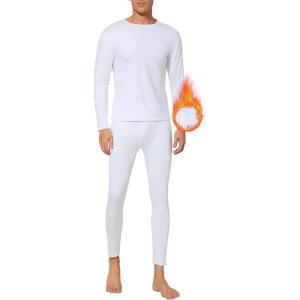 imageAmerican Trends Mens Thermal Underwear Ultra Soft Long Johns with Fleece Lined Base LayerWhite