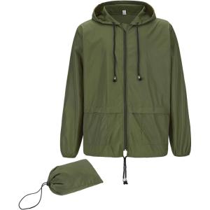 imageAmerican Trends Raincoat for Men Waterproof with Hood Mens Rain Jacket Windbreaker Jackets Rain CoatArmy Green