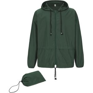 imageAmerican Trends Raincoat for Men Waterproof with Hood Mens Rain Jacket Windbreaker Jackets Rain CoatDark Green