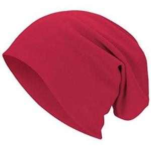 imageUnisex Slouchy Beanie Cotton Lightweight Beanie Hat Skull Cap Night Sleep Hat HipHop HatA Red