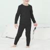 imageAmerican Trends Boys Thermal Underwear Set Toddler Long Johns Set Fleece Lined Base Layer Winter Thermals Sets for KidsBlack