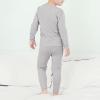 imageAmerican Trends Boys Thermal Underwear Set Toddler Long Johns Set Fleece Lined Base Layer Winter Thermals Sets for KidsLight Grey