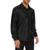imageAmerican Trends Mens Disco Outfits Shirts Sequins Long Sleeve Metallic Button Down Shirt 70s Outfits for Men Party CostumeBlack