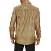 imageAmerican Trends Mens Disco Outfits Shirts Sequins Long Sleeve Metallic Button Down Shirt 70s Outfits for Men Party CostumeGold
