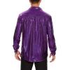 imageAmerican Trends Mens Disco Outfits Shirts Sequins Long Sleeve Metallic Button Down Shirt 70s Outfits for Men Party CostumeShiny Purple