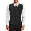 imageAmerican Trends Mens Suit Vest Victorian Suit Steampunk Gothic Waistcoat VNeck Business Dress Formal Vest Wedding PartyBlack