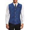 imageAmerican Trends Mens Suit Vest Victorian Suit Steampunk Gothic Waistcoat VNeck Business Dress Formal Vest Wedding PartyBlue Black