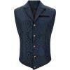 imageAmerican Trends Mens Suit Vest Victorian Suit Steampunk Gothic Waistcoat VNeck Business Dress Formal Vest Wedding PartyNavy Blue