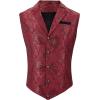 imageAmerican Trends Mens Suit Vest Victorian Suit Steampunk Gothic Waistcoat VNeck Business Dress Formal Vest Wedding PartyRed