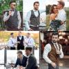 imageAmerican Trends Mens Suit Vest Victorian Suit Steampunk Gothic Waistcoat VNeck Business Dress Formal Vest Wedding PartyRed